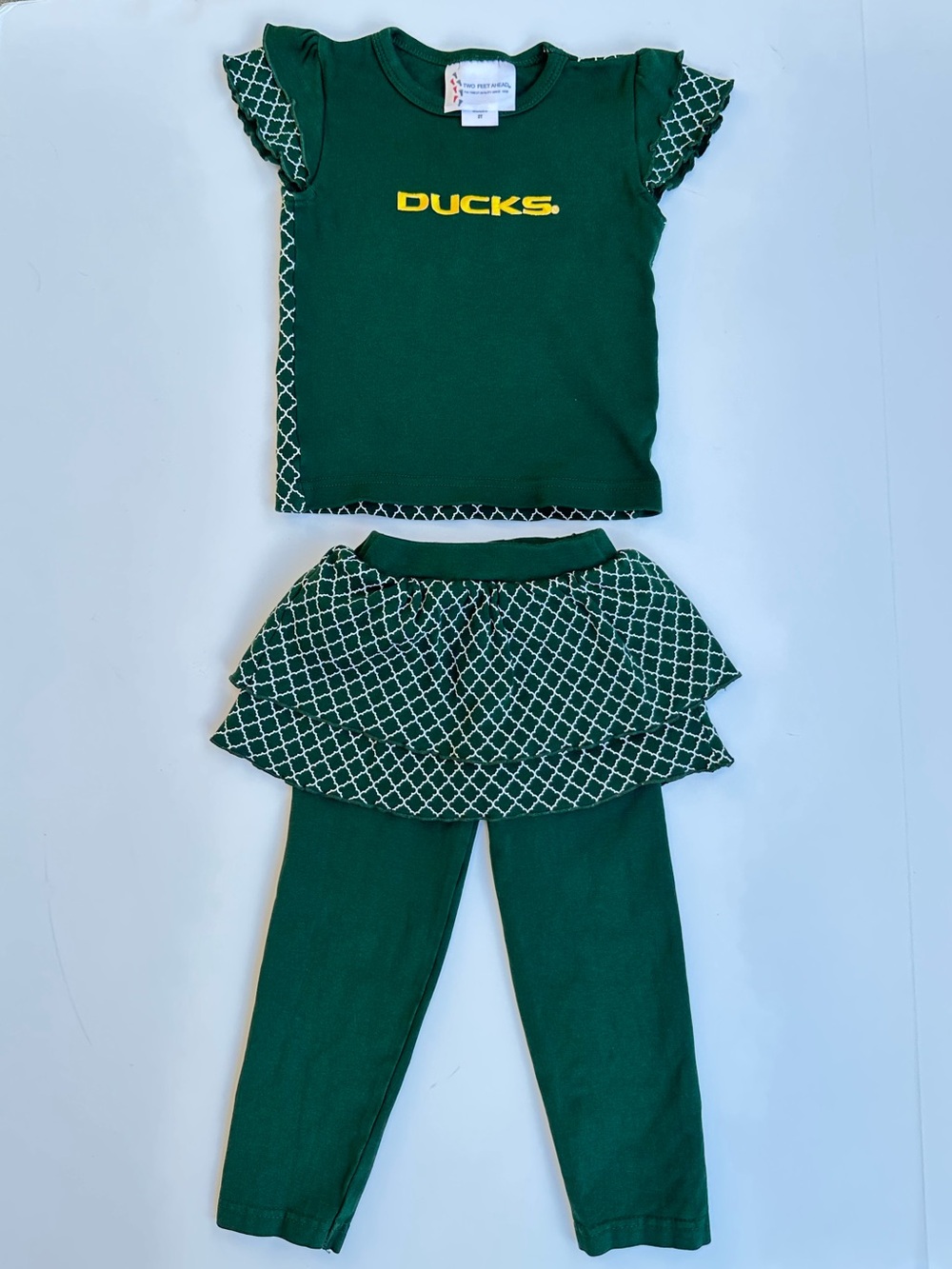 Oregon Ducks Two Feet Ahead Girl's 2T Shirt & Skirt/leggings Set